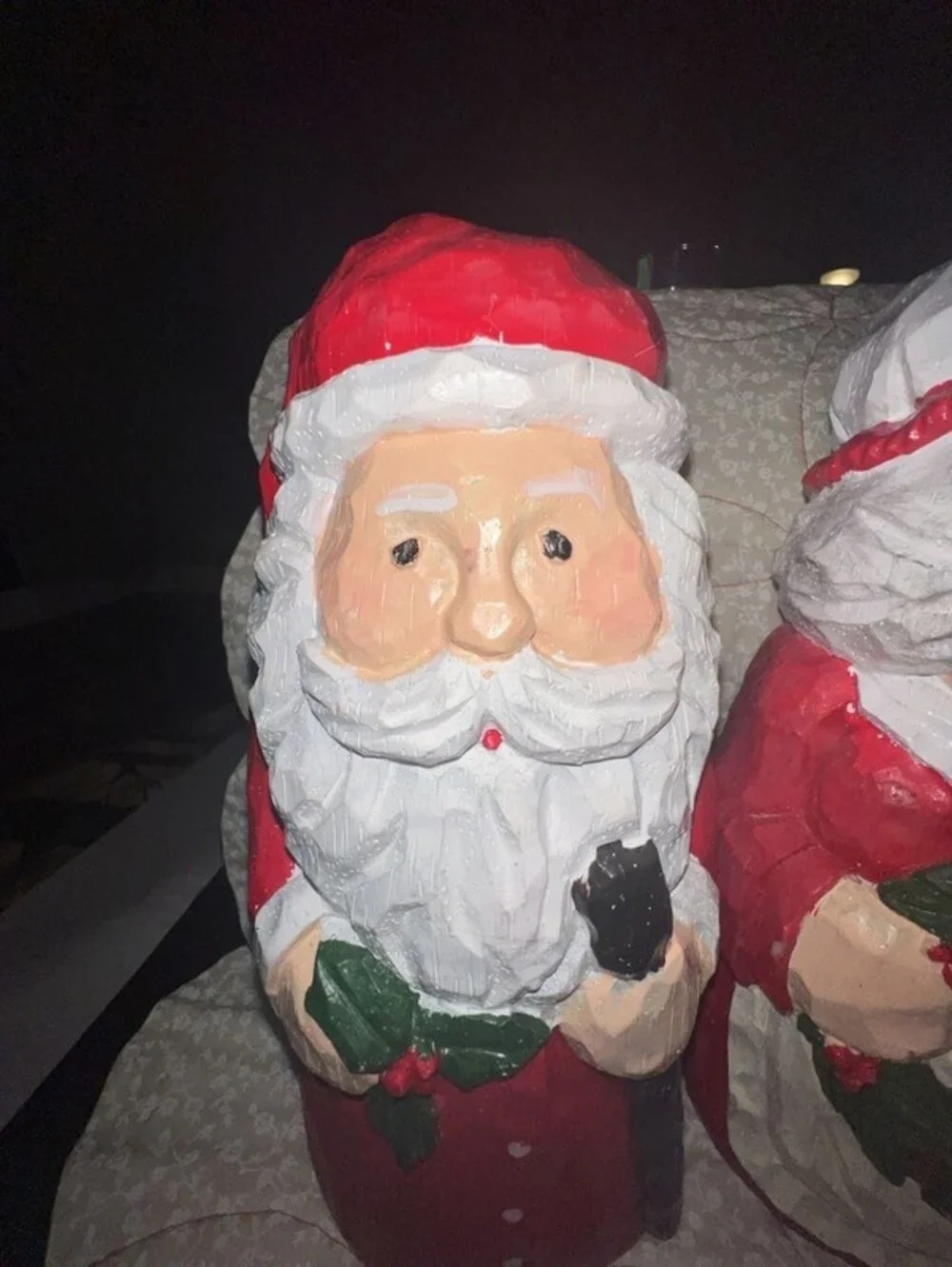 Eddie Walker Mr. and Mrs. Santa Claus Resin Figurine Set